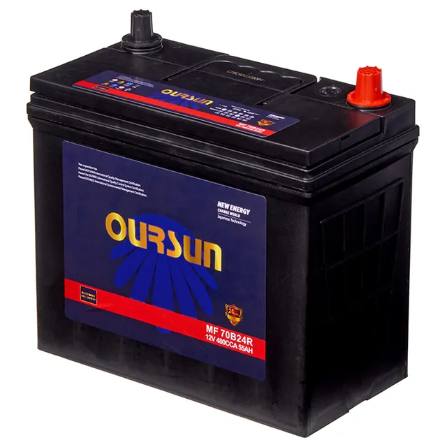 Аккумулятор OURSUN 55 Ач 480 А (JIS), прямая полярность, B24