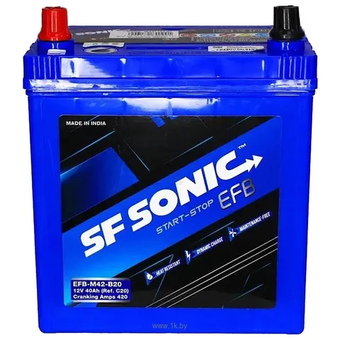 Аккумулятор SF SONIC EFB-M42-B20R 40 Ач 400 А (EN), прямая полярность, B20